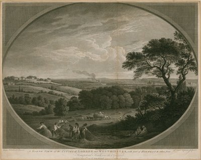 A North View of the Cities of London and Westminster with Part of Highgate by John Boydell
