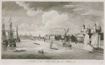 A view of the Tower of London taken upon the River Thames by John Boydell