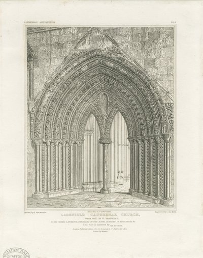 Lichfield Cathedral - North Transept Doorway by John Britton