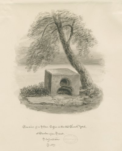 Stone Coffin in Old Churchyard by John Buckler