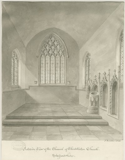 Interior of Cheddleton Church by John Buckler