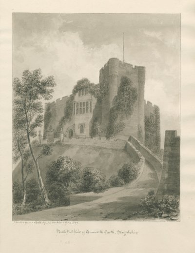 Tamworth Castle (Apr 1849) by John Buckler