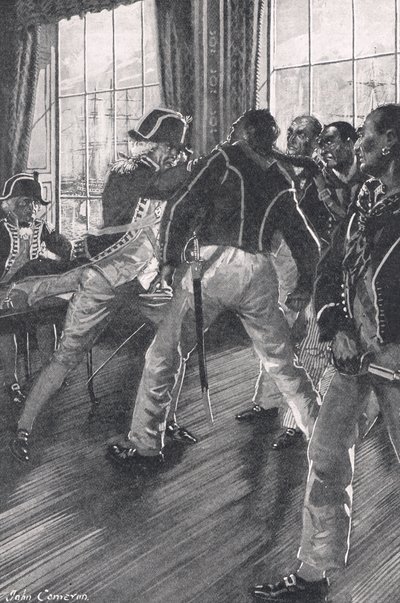 A Scene on board the flagship during the Mutiny of the Nore, illustration from 