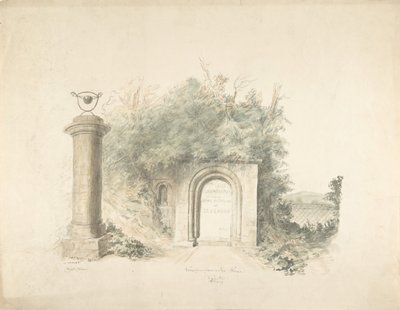 Title Page to a Group of Plans, Elevations and Scenic Interiors of Lea Castle, Worcestershire by John Carter.