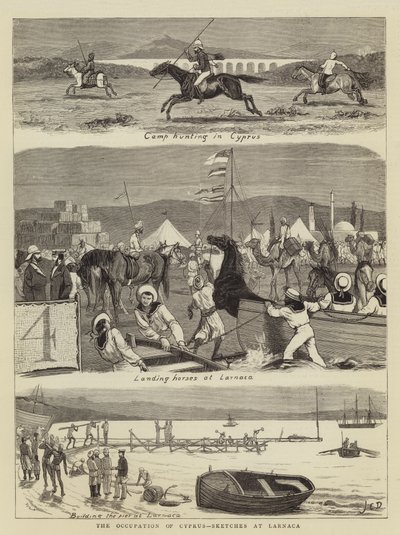 The Occupation of Cyprus, Sketches at Larnaca by John Charles (after) Dollman