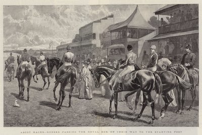 Ascot Races, Horses passing the Royal Box on their Way to the Starting Post by John Charlton