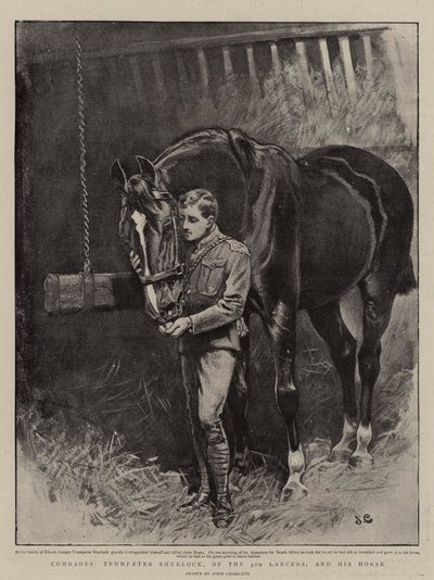 Comrades, Trumpeter Shurlock, of the 5th Lancers, and his Horse by John Charlton
