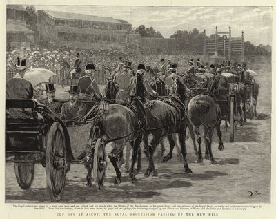 Cup Day at Ascot, the Royal Procession Passing up the New Mile by John Charlton