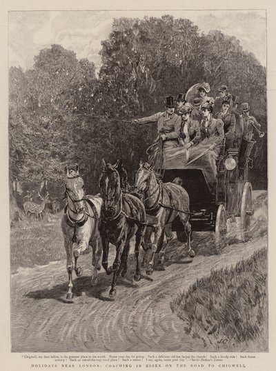 Holidays Near London, Coaching in Essex on the Road to Chigwell by John Charlton