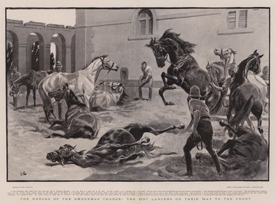 The Heroes of the Omdurman Charge, the 21st Lancers on their Way to the Front by John Charlton