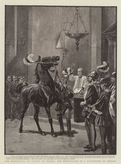 The Horse-Race, or Palio, at Sienna, the Benediction of a Competitor in Church by John Charlton