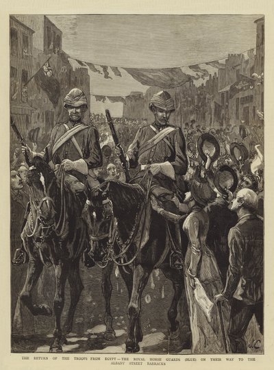 The Return of the Troops from Egypt, the Royal Horse Guards (Blue) on Their Way to the Albany Street Barracks by John Charlton