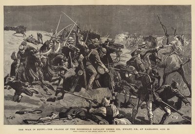 The War in Egypt, the Charge of the Household Cavalry under Colonel Ewart, at Kassassin, 28 August by John Charlton