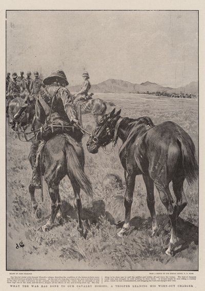 What the War has done to our Cavalry Horses, a Trooper leading his Worn-Out Charger by John Charlton
