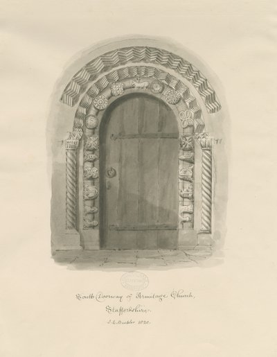 Armitage Church - South Doorway by John Chessell Buckler