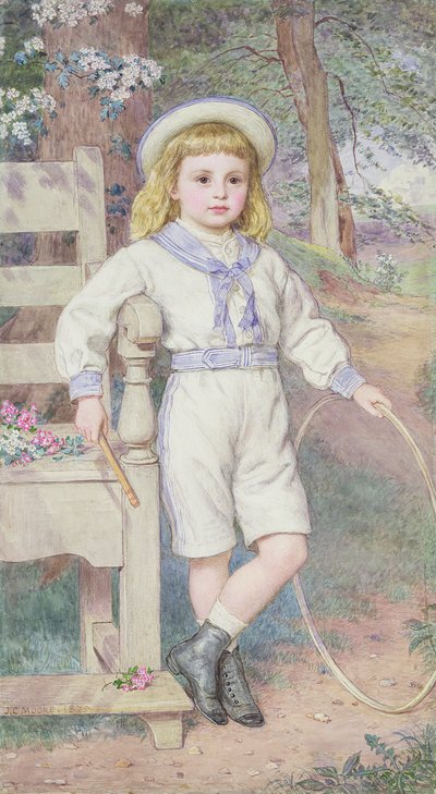 Boy with a Hoop by John Collingham Moore