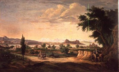 Figures with a Donkey, Corfu in the Distance by John Constable