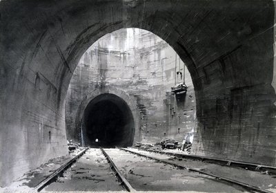 Great ventilating shaft, Kilsby Tunnel, Northamptonshire, 1837-38 by John Cooke Bourne