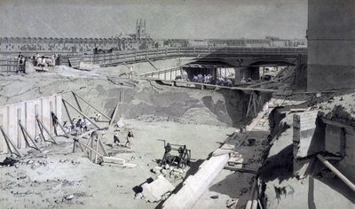 Hampstead Road Bridge, from the Camden side, 16th August 1836 by John Cooke Bourne