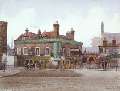 Green Gate Tavern at the junction of City Road and Bath Street, London by John Crowther