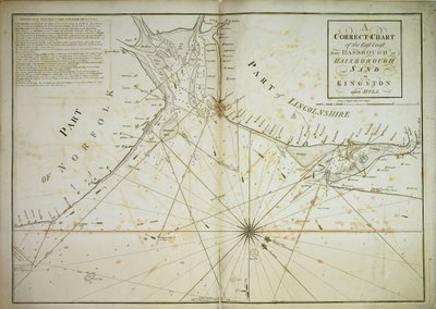A correct chart of the east coast, from Hasbrough or Haisbrough Sand to Kingston upon Hull by John Diston