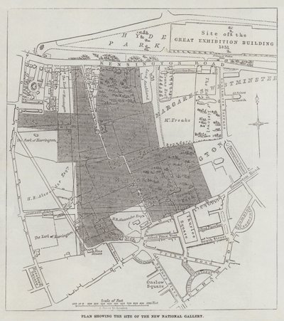 Plan showing the Site of the New National Gallery by John Dower