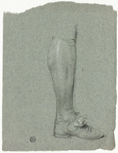Leg of Standing Figure (front); Sketch of Shoes (back) by John Downman
