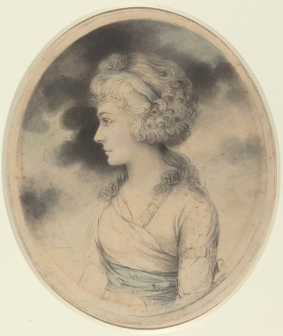 Portrait of a Woman with a Blue Sash by John Downman