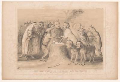 The Treaty Between the Sheep and the Wolves (After Les Loups et les Brevis of Granville) by John Doyle