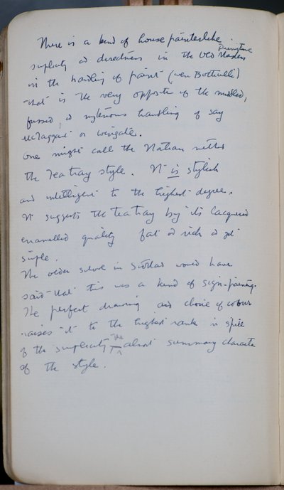 Sketch book containing 60 sketches and illustrations, writings on tempera paint and artists including Botticelli by John Duncan