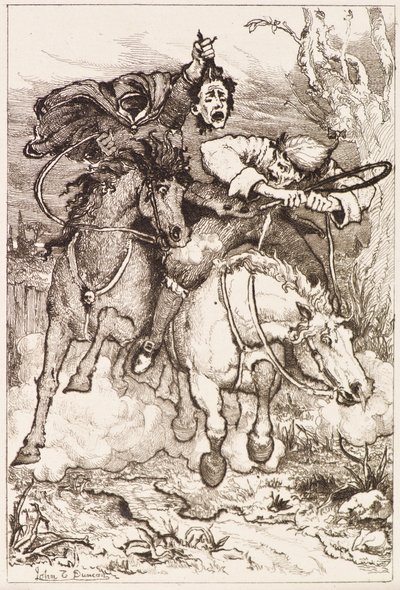 Two Galloping Horsemen [one carrying his own head] by John Duncan