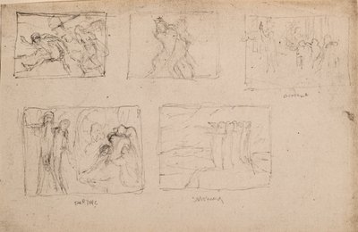 Untitled [Five sketches of figures] by John Duncan