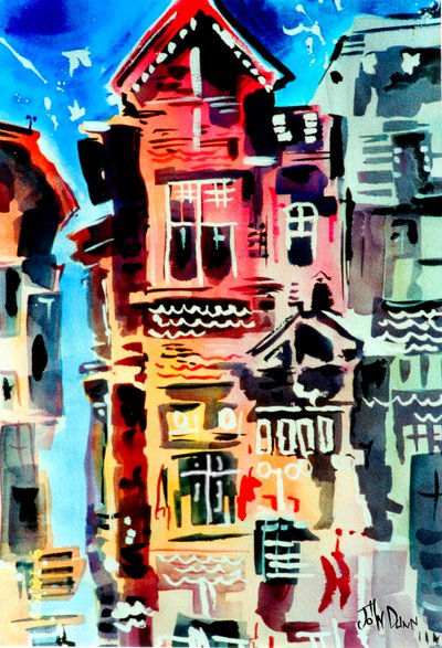 Colorful Cityscape by John Dunn