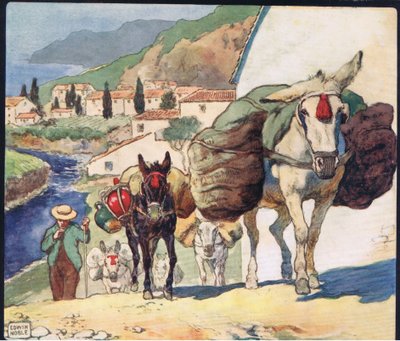 Mules on a Spanish pass, illustration from 