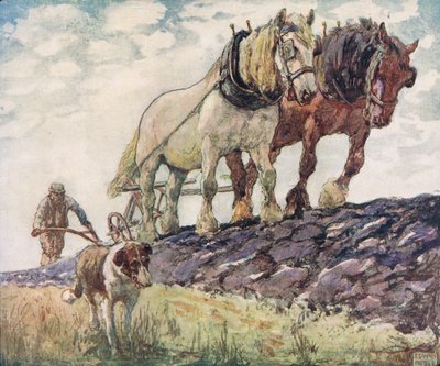 Ploughing the field, illustration from 