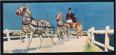 Zebras pulling a cart, illustration from 