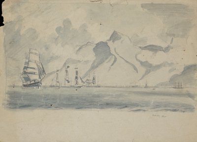 View of Table Bay with ships by John Everett