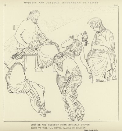 Modesty and Justice Returning to Heaven by John Flaxman