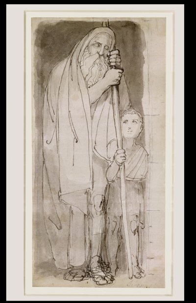 The Blind Tiresias and a Boy by John Flaxman