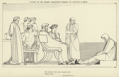 Ulysses on the Hearth Presenting Himself to Alcinous and Arete by John Flaxman