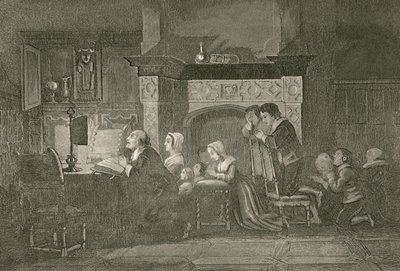 The Grocer and his Family at Prayers by John Franklin