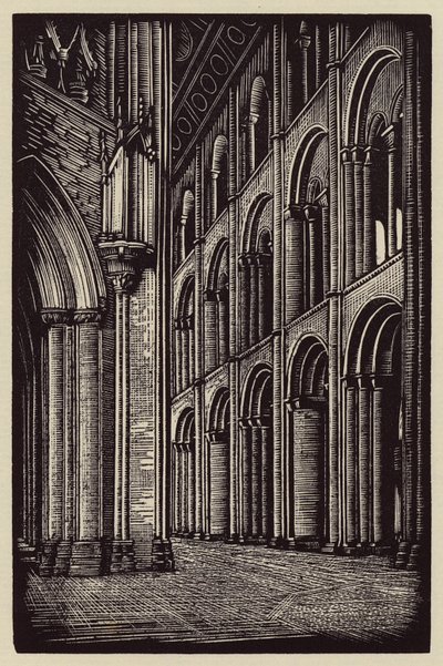Ely Cathedral: The Nave looking West by John Frederick Greenwood