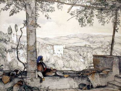 Sierra Nevada and part of the Alhambra, from the Adarves, from 