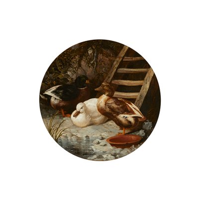 Ducks on a River Bank by John Frederick Herring Senior