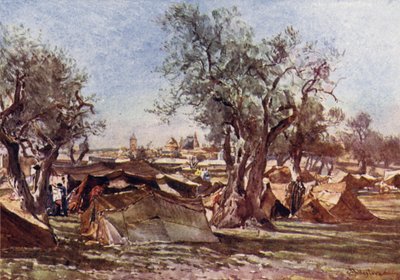 Bedouin Encampment outside the North Wall of Jerusalem by John Fulleylove