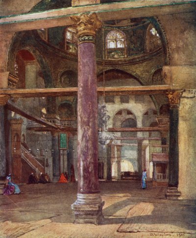 Interior of the Mosque of El Aksa, from the South East by John Fulleylove