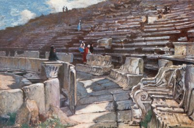 The Lower Part of the Auditorium of the Theatre of Dionysos at Athens by John Fulleylove