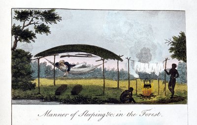 Manner of Sleeping in the Forest, 1813 by John Gabriel Stedman