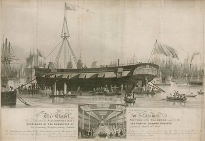 The Chapel for Seamen, instituted 18 March 1818 and moored off Wapping by John Gendall