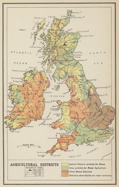 British Isles, Economic, Agricultural Districts by John George Bartholomew